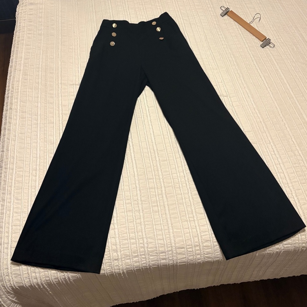 H&M Black Sailor Pants Ultra High Waist (Sz 6 tailored waist - see measurements)